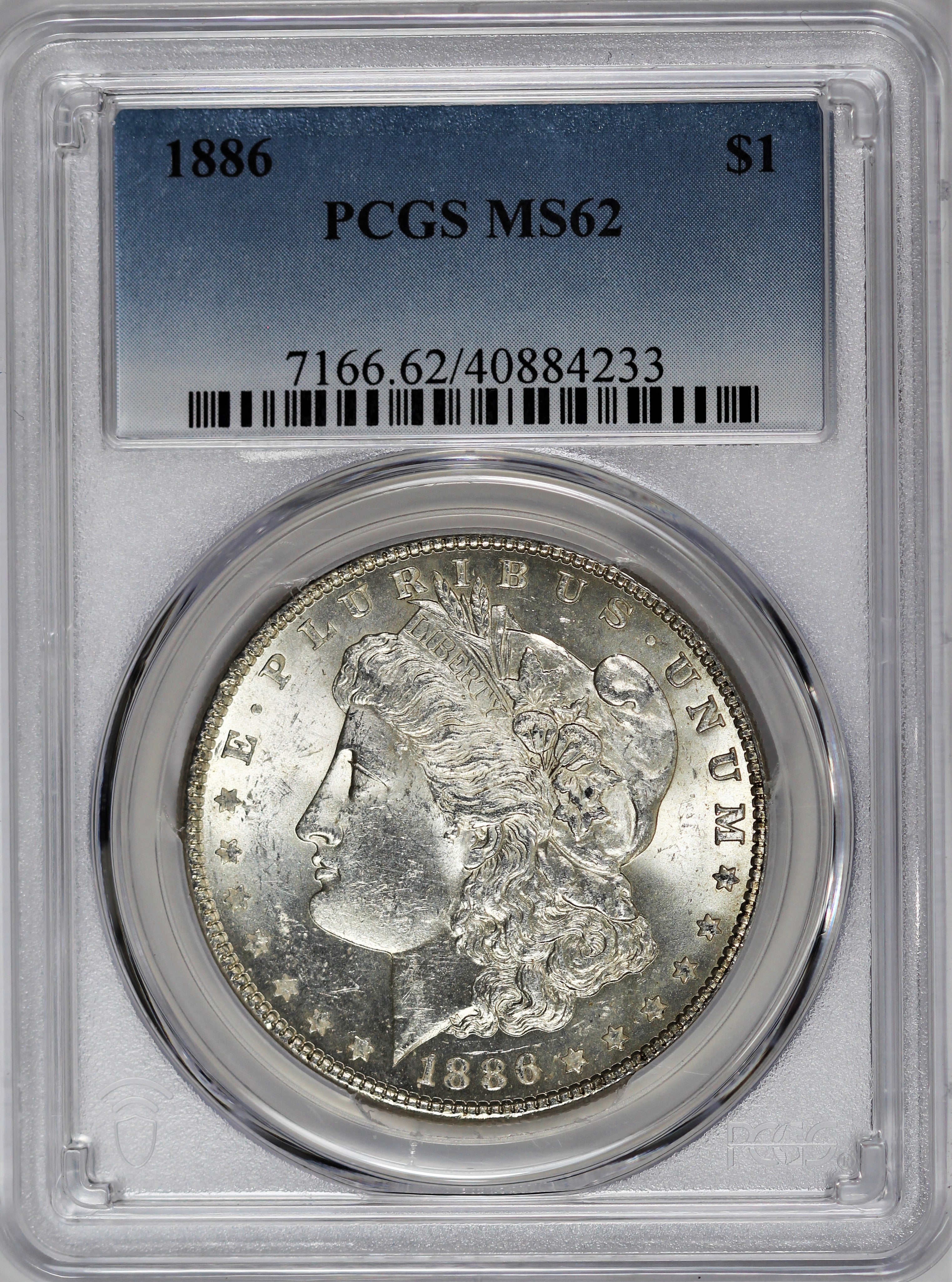 PCGS MS-62 1886 Morgan Silver Dollar -