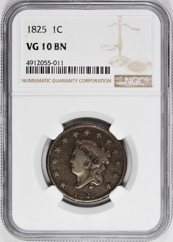 NGC VG-10 BN 1825 Large Cent -