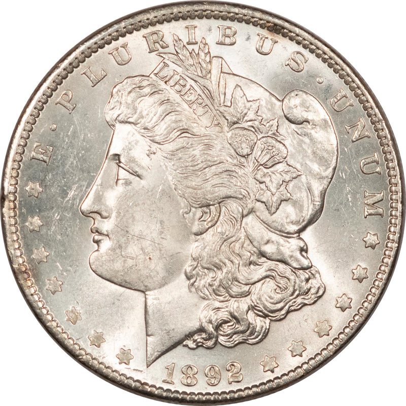 BU / UNC 1892 Morgan Silver Dollar - Stock