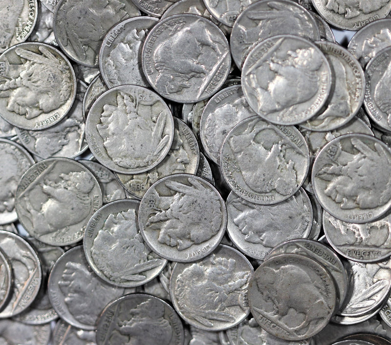 Lot of 150x Full Date Buffalo Nickels - Asst Grades, Dates & Mint Marks