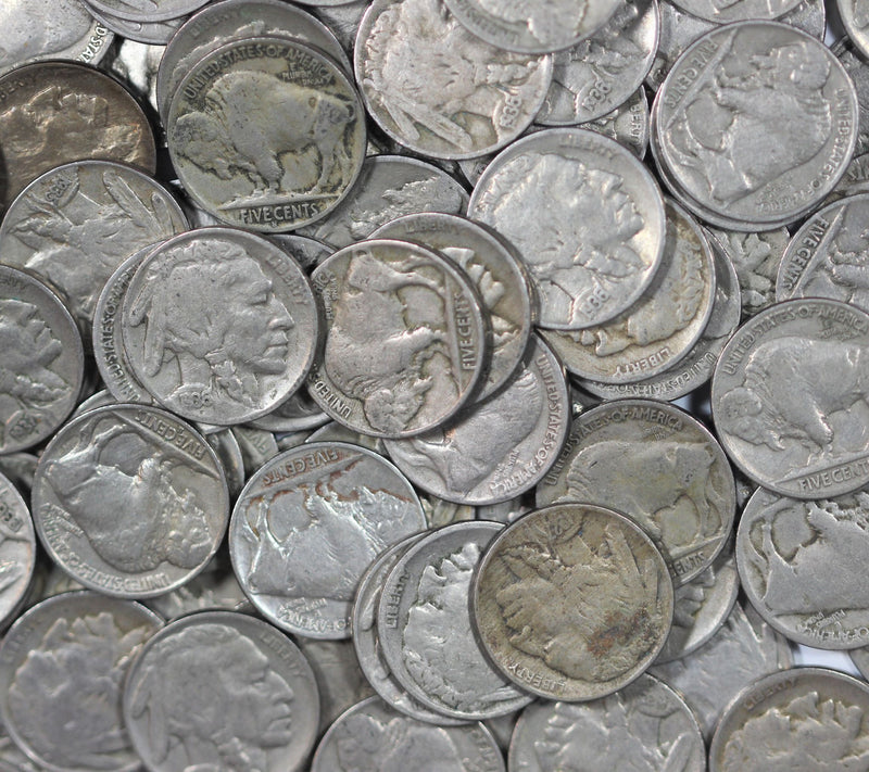 Lot of 150x Full Date Buffalo Nickels - Asst Grades, Dates & Mint Marks
