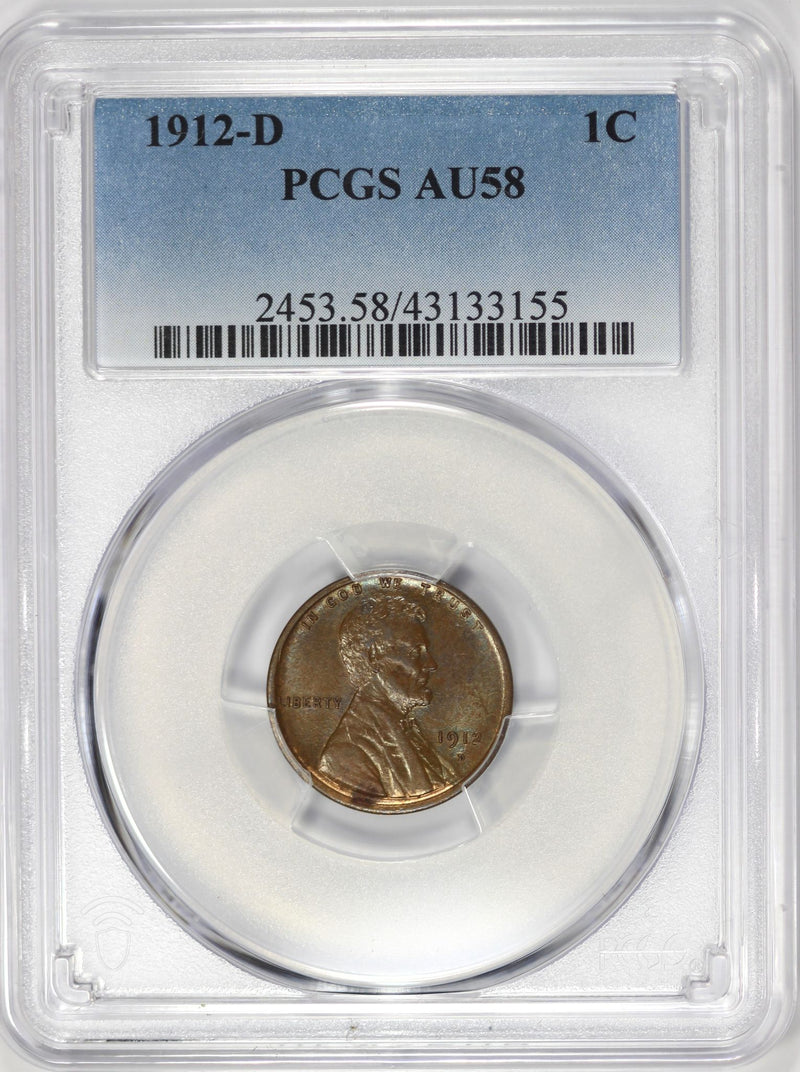 PCGS AU58 1912-D Lincoln Wheat Penny