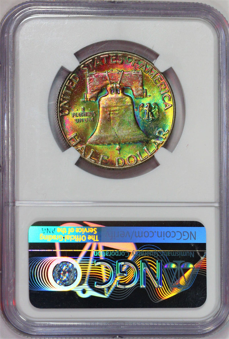 NGC MS-64 CAC 1963 Franklin Half Dollar - Incredible Neon Reverse Color - Must See In Hand ZZRCTYJX-Z