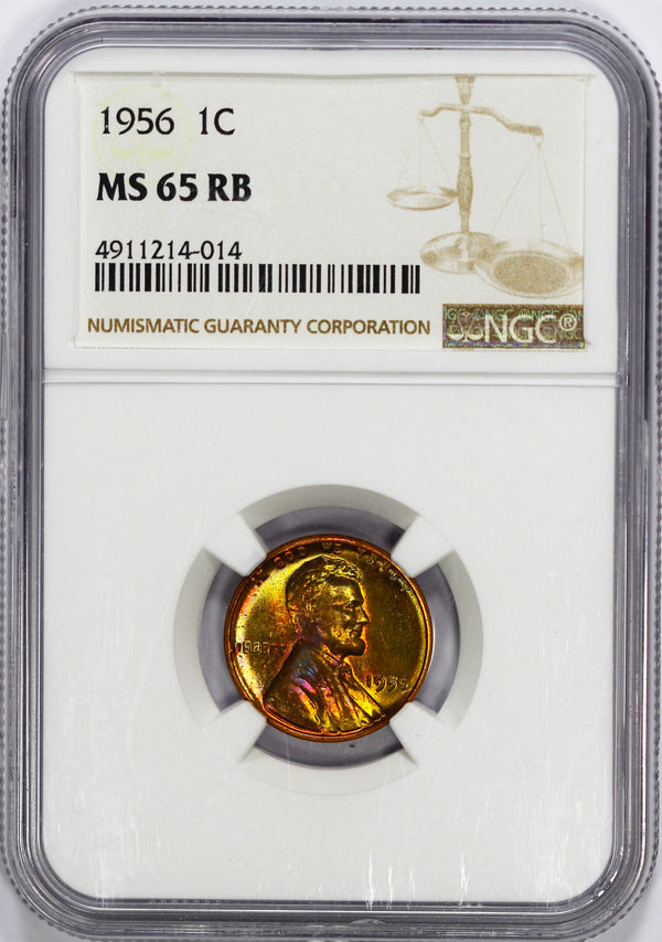 NGC MS-65 RB 1956 Lincoln Wheat Penny #CRBRBEJ