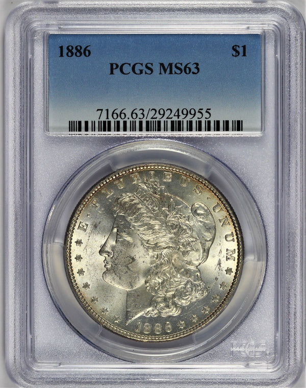 PCGS MS-63 1886 Morgan Silver Dollar #ZRBLHC