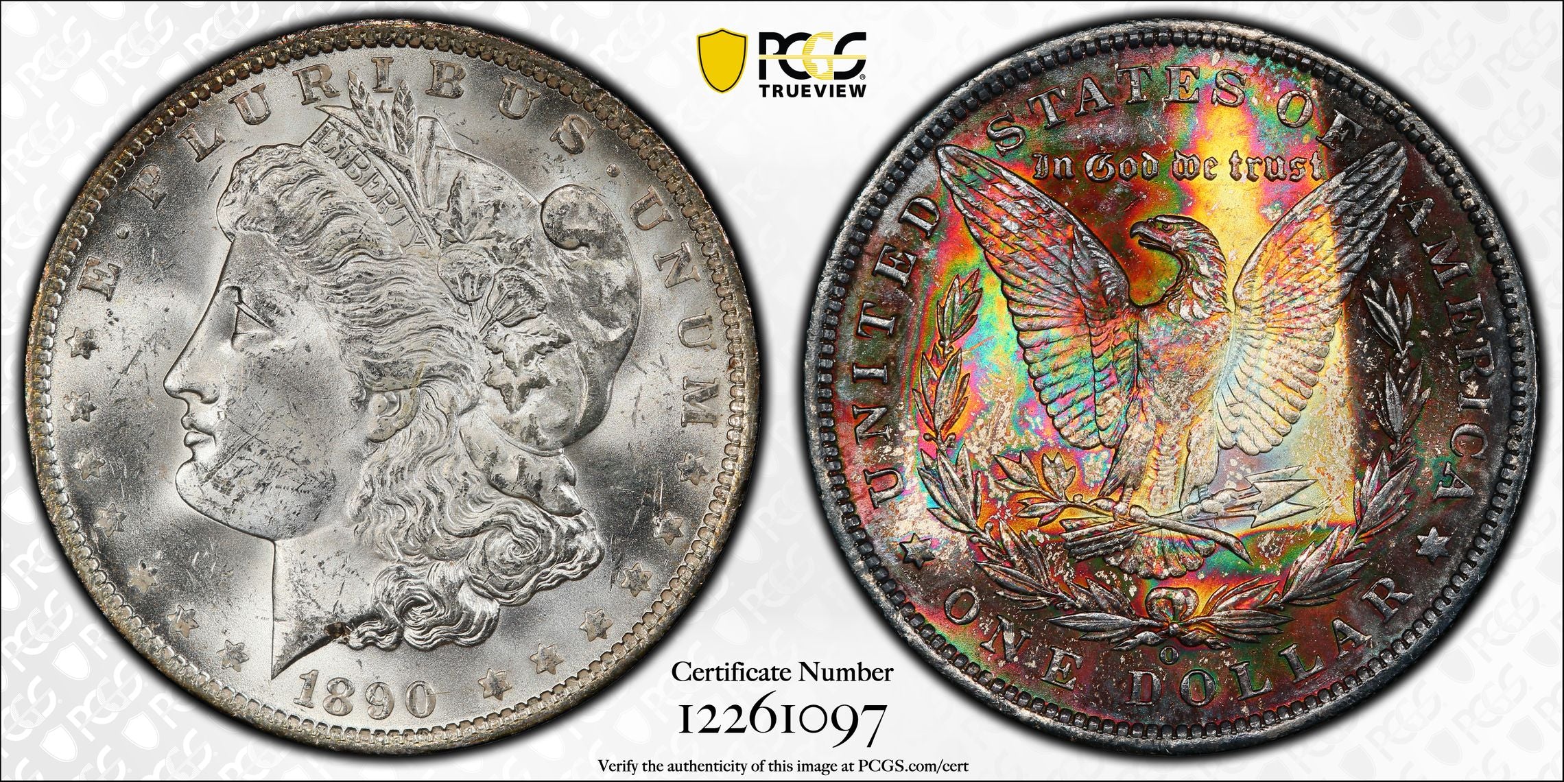 PCGS MS-64 1890-O Morgan Silver Dollar - End Of Roll Toner - Key Date - We Are In Love With This Type! BYXRROLJCR