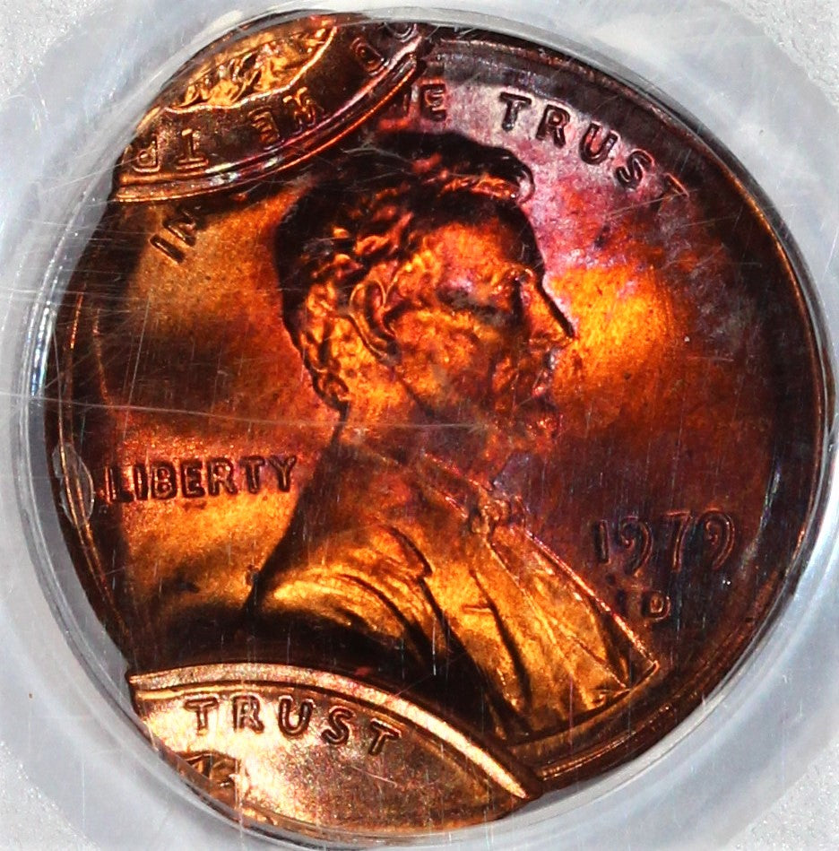 PCGS MS-64 RED 1979-D Saddle Triple Strike Lincoln Cent - Stunning Color - BRRCXLJX-C