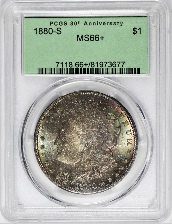 PCGS MS-66+ 1880-S Morgan Silver Dollar 30th Anniversary ZR-TJXJCR