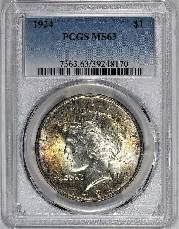 PCGS MS-63 1924 Silver Peace Dollar -
