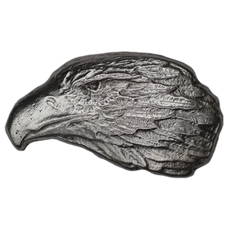 3oz .999 Hand Poured Silver Eagle Head Stock
