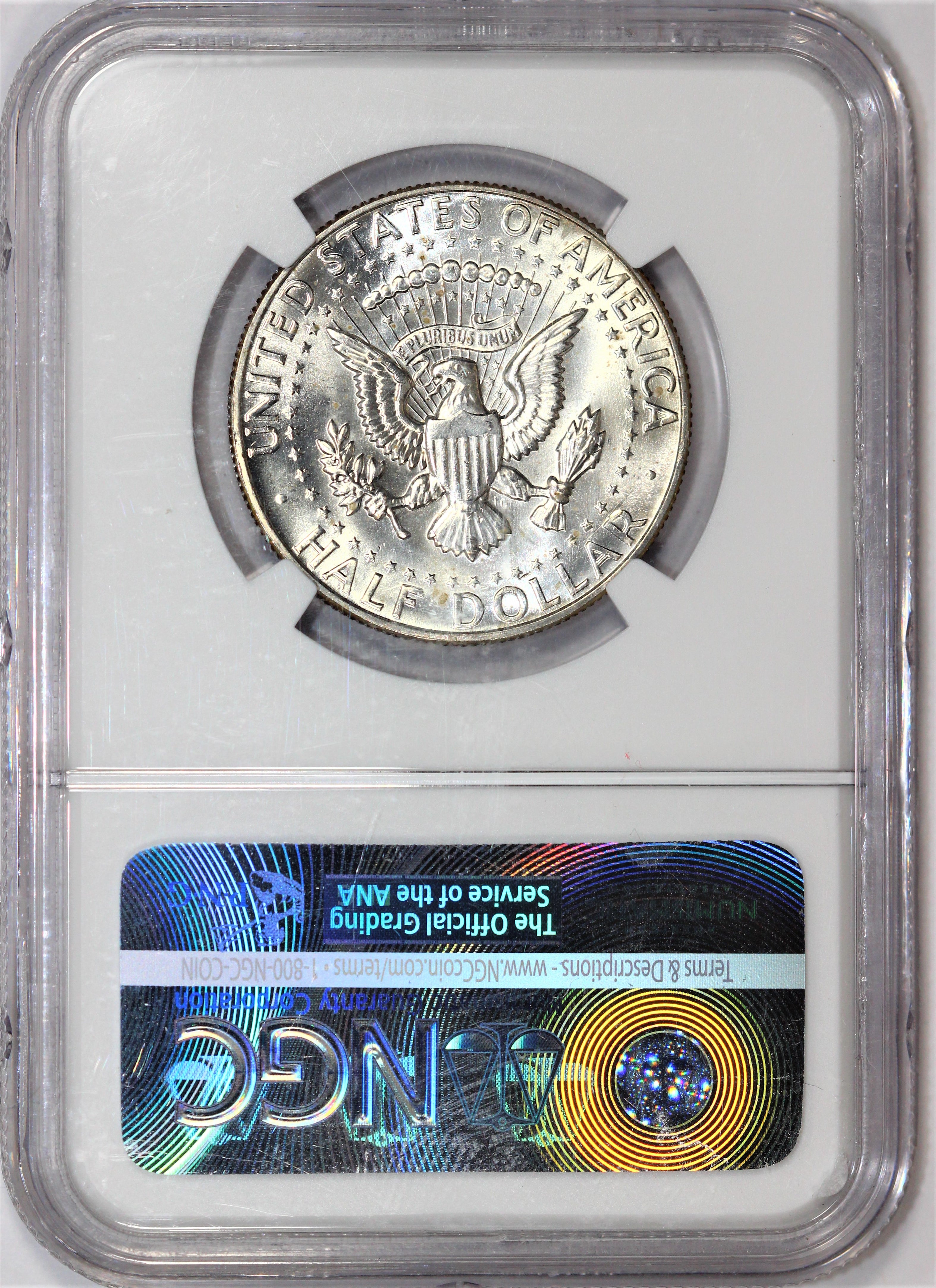 NGC MS-65 1967 Kennedy Half Dollar - Colorful Obverse - VERY PRETTY!!