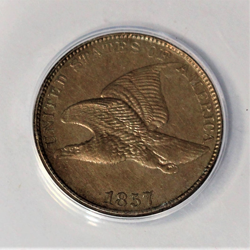 ANACS XF-45 (Details Rev Cleaned) FS-901 S-8 Flying Eagle Cent - Obverse Clashed w/ Seated Quarter - VERY POPULAR Snow 8 Variety! BBJ-ZHJJCR