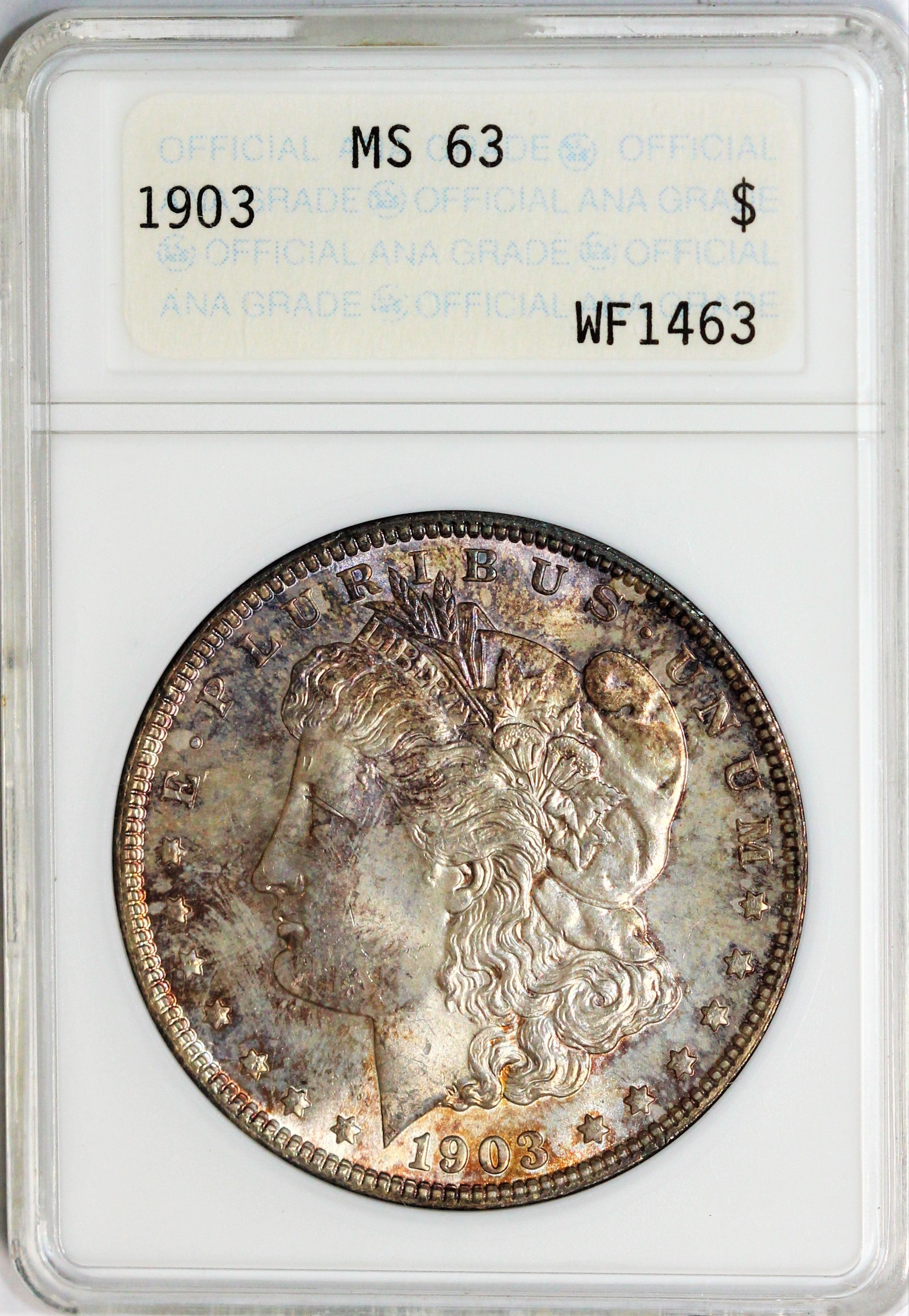 ANA / ANACS MS-63 1903 Morgan Silver Dollar - OLD ANA 4 Digit Soap Box Holder - Key Date Coin - CRTTJ -ZBB